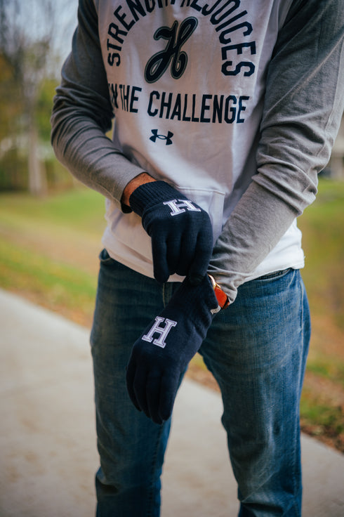 Navy Texting Gloves