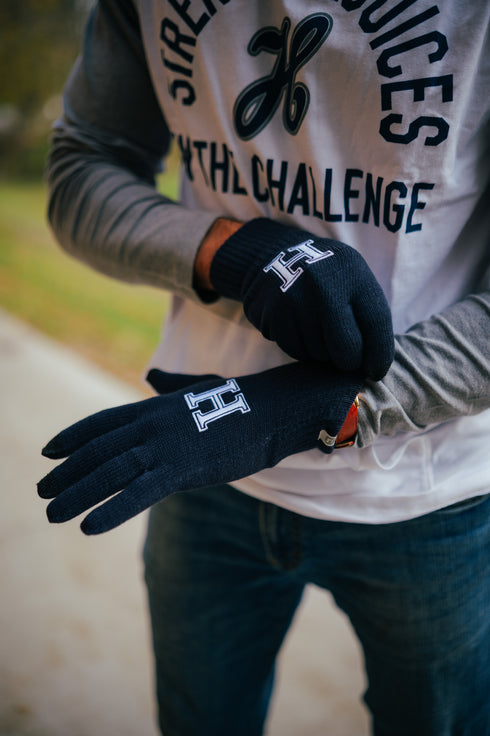 Navy Texting Gloves