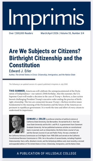 Are We Subjects or Citizens? Birthright Citizenship and the Constitution