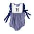 Girls Navy Gingham Bubble Onesie