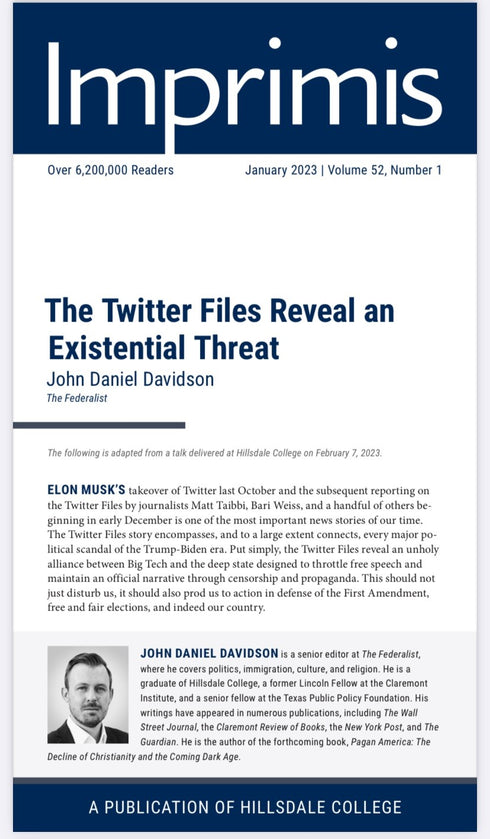 The Twitter Files Reveal an Existential Threat, John Daniel Davidson