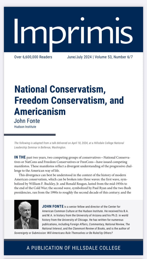 National Conservatism, Freedom Conservatism, and Americanism - John Fonte