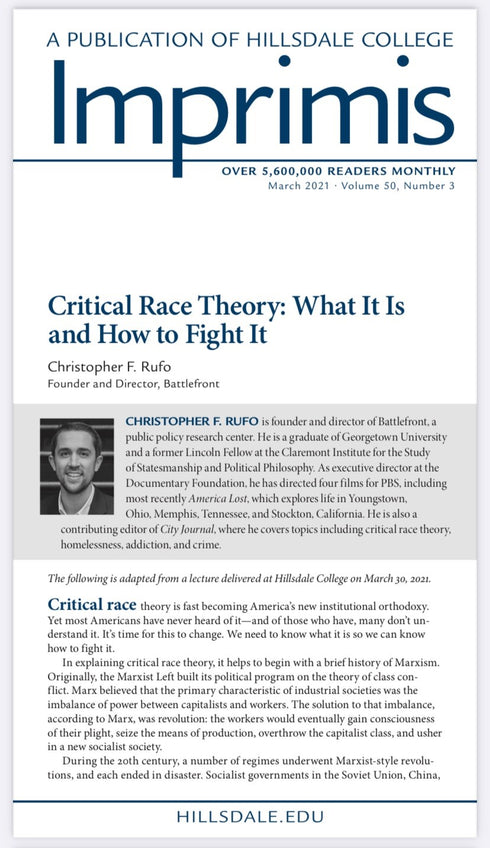 Critical Race Theory: What It Is and How to Fight It, Christopher Rufo