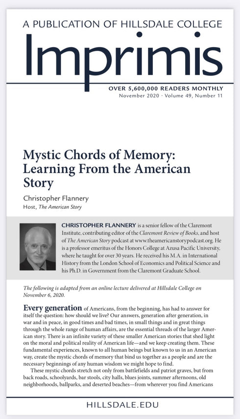 Mystic Chords of Memory: Learning From the American Story, Christopher Flannery