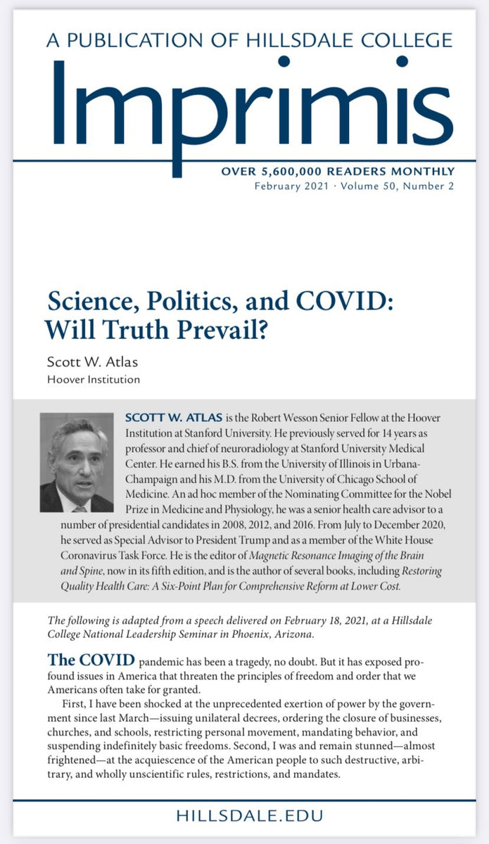 Science Prevails Science, Politics, and COVID: Will Truth Prevail?, Scott W. Atlas ...